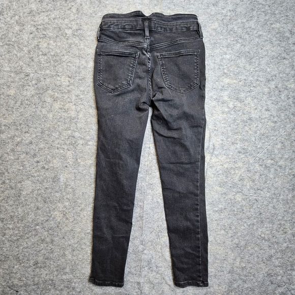 We The Free People Jeans Exposed Button Fly High Rise Black Wash 26 - Picture 1 of 8